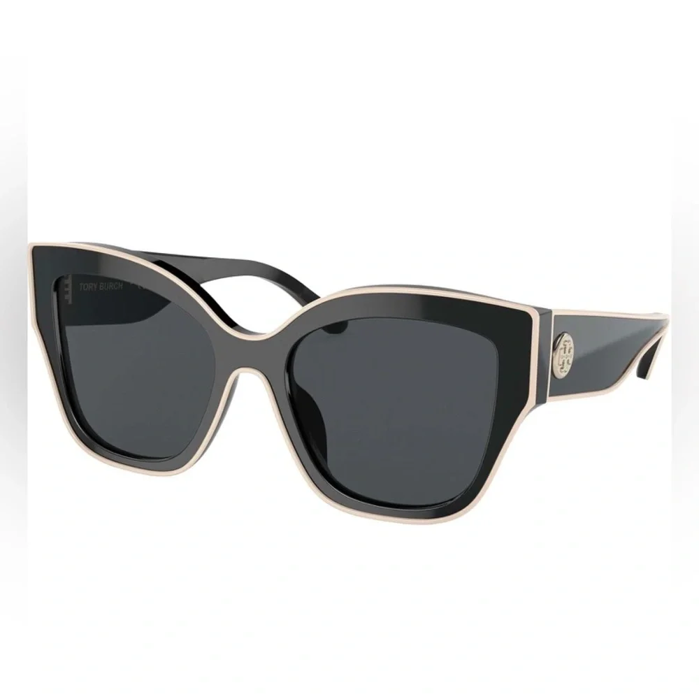 Tory Burch Black Sunglasses with Ivory Piping
